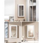 Casa si Gradina - Mobilier - Comode si corpuri - Masute de toaleta - Dulap de bijuterii cu oglinda, montare pe perete, incuietoare, 37x11x67cm, alb - Infinity.ro