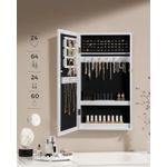 Casa si Gradina - Mobilier - Comode si corpuri - Masute de toaleta - Dulap de bijuterii cu oglinda, montare pe perete, incuietoare, 37x11x67cm, alb - Infinity.ro