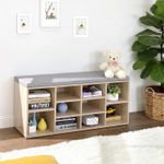 Casa si Gradina - Mobilier - Dulapuri si sifoniere - Dulapuri pantofi - Banca pentru hol cu suport pentru pantofi, 10 compartimente, cu perna, 104x48x30cm, stejar - Infinity.ro