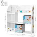 Casa si Gradina - Mobilier - Mobilier copii - Mobilier camera copiilor - Organizator de jucarii si carti pentru copii, multifunctional cu 2 cutii de depozitare, 93x30x100cm, alb - Infinity.ro