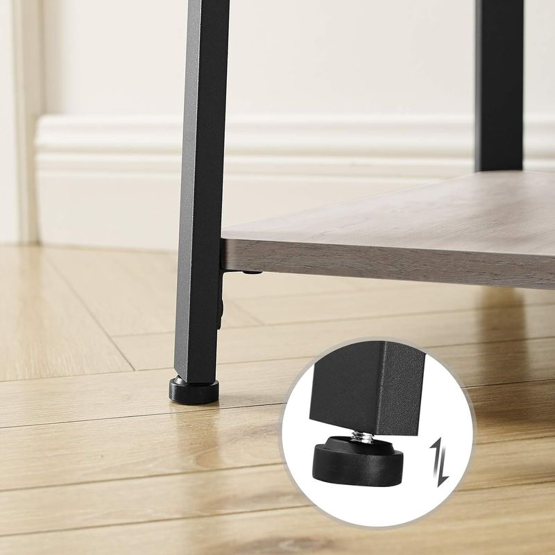 Casa si Gradina - Mobilier - Organizare si depozitare - Cuiere - Cuier de haine cu 3 rafturi, suport cu carlige, din otel, 43x43x180 cm, stil industrial, gri si negru - Infinity.ro