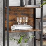 Casa si Gradina - Mobilier - Biblioteci si rafturi - Biblioteci - Biblioteca cu 14 rafturi din lemn, cadru metalic, 24x158x166cm, stil industrial, maro rustic si negru - Infinity.ro