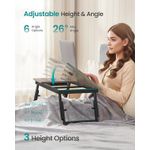 Casa si Gradina - Mobilier - Comode si corpuri - Noptiere - Masa laptop sau mic dejun cu picioare pliabile, din bambus, blat reglabil pe unghi si inaltime, 68x35x32 cm - Infinity.ro