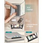 Casa si Gradina - Mobilier - Comode si corpuri - Noptiere - Masa laptop sau mic dejun cu picioare pliabile, din bambus, blat reglabil pe unghi si inaltime, 68x35x32 cm - Infinity.ro