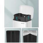 Casa si Gradina - Mobilier - Organizare si depozitare - Cosuri de gunoi - Cos de gunoi din otel cu pedala, 30litri, cu galeata interioara si capac, soft close, 34x61x32cm, alb - Infinity.ro