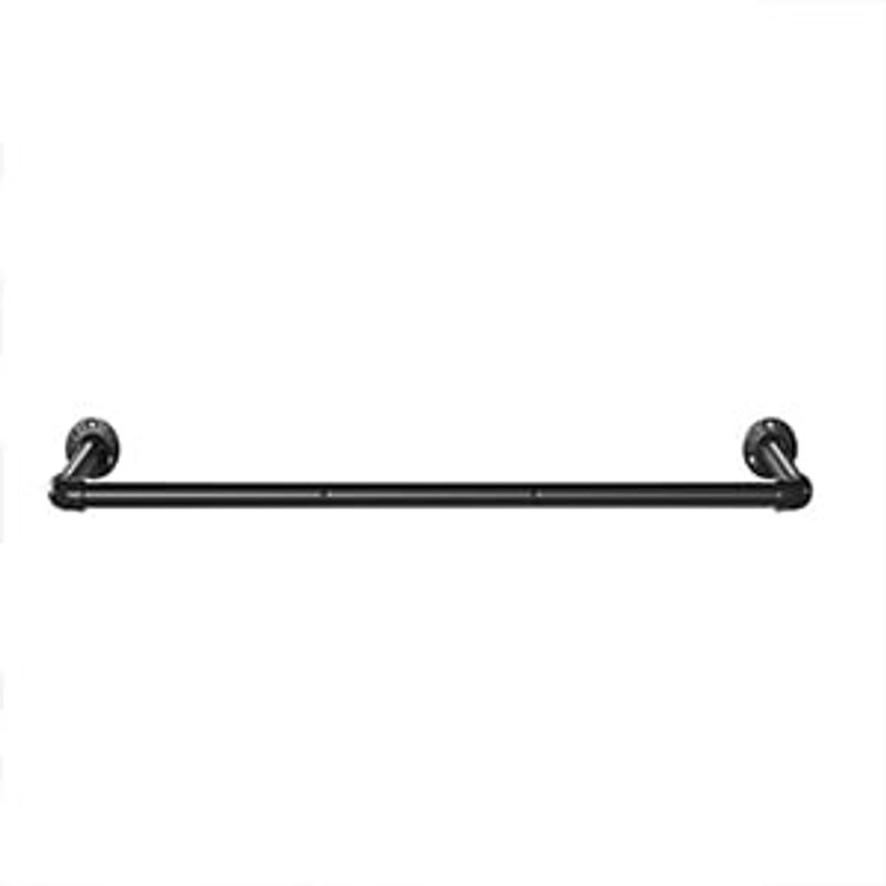 Casa si Gradina - Sanitare - Suporturi si accesorii baie - Accesorii baie - Set 2 sine metalice de agatat haine, montare pe perete, aspect industrial, 92x30x8cm, negru - Infinity.ro