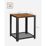 Casa si Gradina - Mobilier - Mese si birouri - Masute de cafea - Masa de cafea laterala, tip noptiera, cu cadru metalic, 45x45x55cm, maro rustic si negru - Infinity.ro