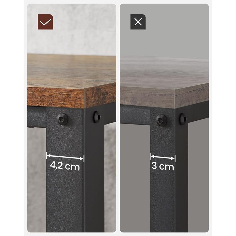 Casa si Gradina - Mobilier - Mese si birouri - Masute de cafea - Masa de cafea laterala, tip noptiera, cu cadru metalic, 45x45x55cm, maro rustic si negru - Infinity.ro