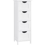 Casa si Gradina - Mobilier - Mobilier baie - Corpuri baie - Dulap de depozitare de podea pentru baie, din lemn cu 4 sertare, 30x30x82cm, alb - Infinity.ro