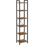 Casa si Gradina - Mobilier - Biblioteci si rafturi - Biblioteci - Raft cu 6 etaje, tip biblioteca, cadru metal si polite lemn, 30x40x187cm, industrial, maro rustic si negru - Infinity.ro