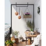 Casa si Gradina - Sanitare - Suporturi si accesorii baie - Accesorii baie - Set 2 sine metalice de agatat haine, montare pe perete, aspect industrial, 92x30x8cm, negru - Infinity.ro