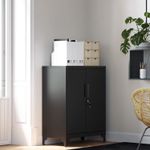 Casa si Gradina - Mobilier - Mese si birouri - Birouri - Dulap birou metalic cu 2 usi si sistem de inchidere, multifunctional cu rafturi reglabile, 40x80x90 cm, negru - Infinity.ro