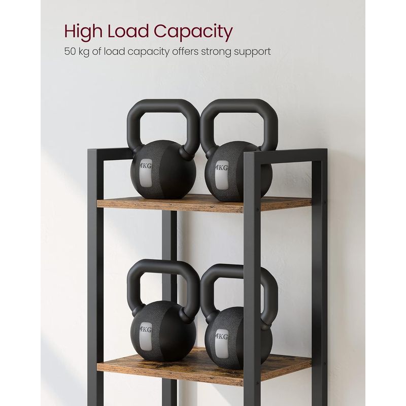 Casa si Gradina - Mobilier - Biblioteci si rafturi - Biblioteci - Raft cu 6 etaje, tip biblioteca, cadru metal si polite lemn, 30x40x187cm, industrial, maro rustic si negru - Infinity.ro