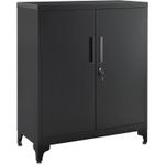Casa si Gradina - Mobilier - Mese si birouri - Birouri - Dulap birou metalic cu 2 usi si sistem de inchidere, multifunctional cu rafturi reglabile, 40x80x90 cm, negru - Infinity.ro