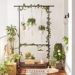 Casa si Gradina - Mobilier - Organizare si depozitare - Cuiere - Suport pentru haine, cu raft si 2 sine de agatat, cadru metalic, cu roti, 130x49x198cm, industrial, negru - Infinity.ro