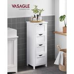 Casa si Gradina - Mobilier - Mobilier baie - Corpuri baie - Dulap de depozitare de podea pentru baie, din lemn cu 4 sertare, 30x30x82cm, alb - Infinity.ro