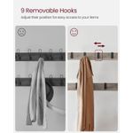 Casa si Gradina - Mobilier - Organizare si depozitare - Cuiere - Cuier pentru haine cu banca de depozitare pantofi, cu 9 carlige si sina pentru haine, 34x72x183 cm, gri si negru - Infinity.ro