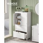 Casa si Gradina - Mobilier - Mobilier baie - Corpuri baie - Dulap de baie, din MDF, cu 2 sertare si 2 usi, raft reglabil, 30x60x110cm, alb - Infinity.ro