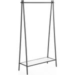 Casa si Gradina - Mobilier - Organizare si depozitare - Cuiere - Suport pentru haine cu cadru din otel, cu sina de agatat si raft, 34x93x153cm, negru mat - Infinity.ro