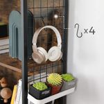 Casa si Gradina - Mobilier - Biblioteci si rafturi - Biblioteci - Biblioteca, raft cu 4 niveluri, cadru otel si polite din MDF, 74x30x155cm, maro rustic si negru - Infinity.ro