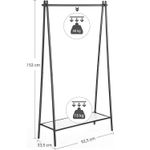 Casa si Gradina - Mobilier - Organizare si depozitare - Cuiere - Suport pentru haine cu cadru din otel, cu sina de agatat si raft, 34x93x153cm, negru mat - Infinity.ro