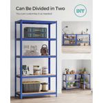 Casa si Gradina - Mobilier - Biblioteci si rafturi - Rafturi - Raft de depozitare metalic, cu rafturi din PAL, 5 polite, max. 600 kg, 200x100x50cm, albastru - Infinity.ro