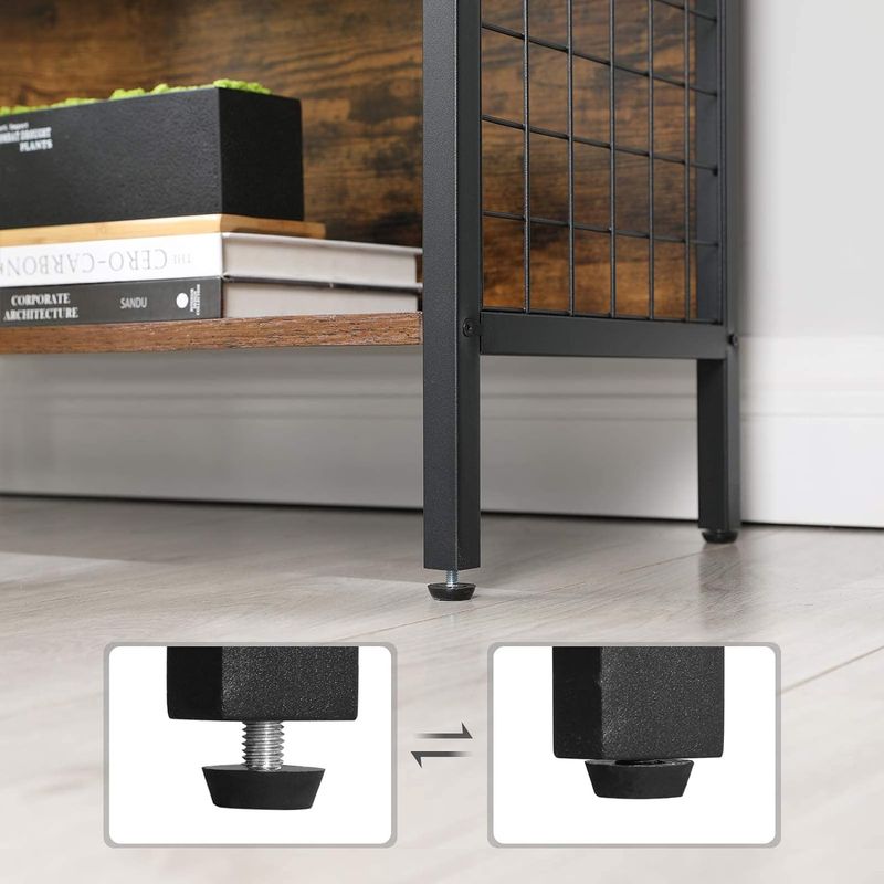 Casa si Gradina - Mobilier - Biblioteci si rafturi - Biblioteci - Biblioteca, raft cu 4 niveluri, cadru otel si polite din MDF, 74x30x155cm, maro rustic si negru - Infinity.ro