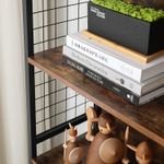 Casa si Gradina - Mobilier - Biblioteci si rafturi - Biblioteci - Biblioteca, raft cu 4 niveluri, cadru otel si polite din MDF, 74x30x155cm, maro rustic si negru - Infinity.ro