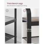 Casa si Gradina - Mobilier - Organizare si depozitare - Cuiere - Cuier pentru haine cu banca de depozitare pantofi, cu 9 carlige si sina pentru haine, 34x72x183 cm, gri si negru - Infinity.ro