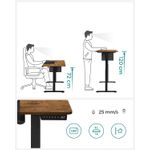 Casa si Gradina - Mobilier - Mese si birouri - Birouri - Birou cu reglaj electric pe inaltime, memorie cu 4 inaltimi, 60x140x(72-120)cm, maro rustic - Infinity.ro