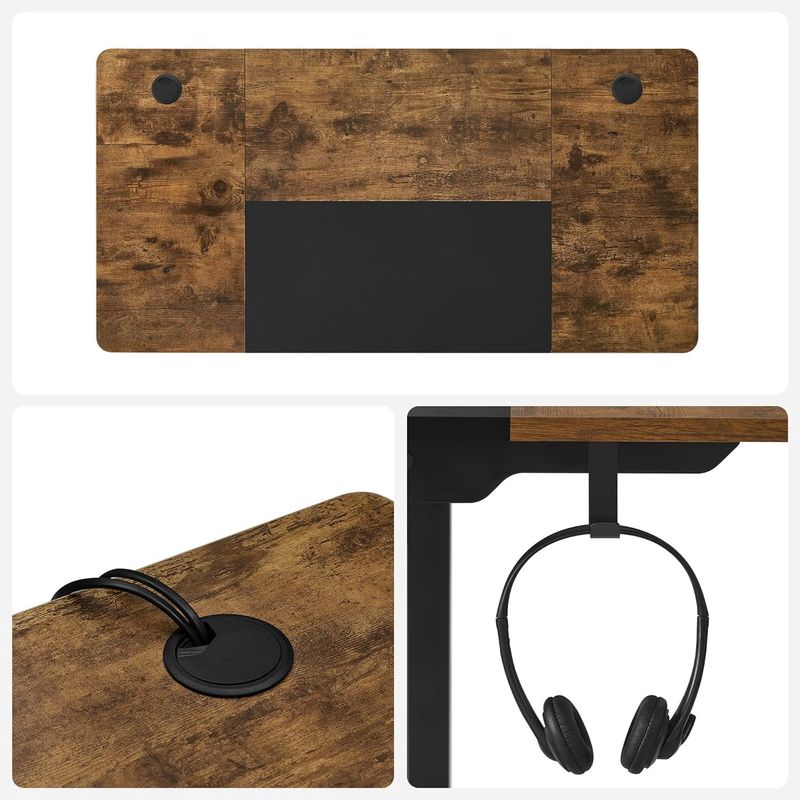 Casa si Gradina - Mobilier - Mese si birouri - Birouri - Birou cu reglaj electric pe inaltime, memorie cu 4 inaltimi, 60x140x(72-120)cm, maro rustic - Infinity.ro