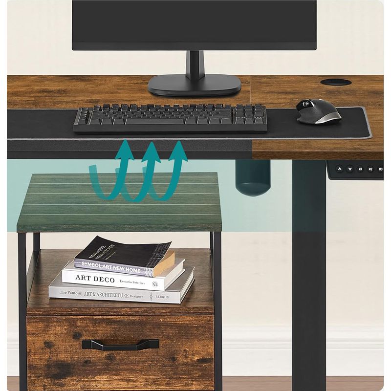 Casa si Gradina - Mobilier - Mese si birouri - Birouri - Birou cu reglaj electric pe inaltime, memorie cu 4 inaltimi, 60x140x(72-120)cm, maro rustic - Infinity.ro