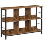 Casa si Gradina - Mobilier - Mese si birouri - Birouri - Biblioteca, raft cu 6 unitati de depozitare, din lemn, 33x120x80 cm, maro rustic - Infinity.ro