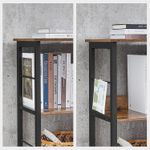 Casa si Gradina - Mobilier - Comode si corpuri - Comode - Biblioteca, raft cu 6 unitati de depozitare, din lemn, 33x120x80 cm, maro rustic - Infinity.ro
