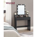 Casa si Gradina - Mobilier - Comode si corpuri - Masute de toaleta - Masa de toaleta cu iluminare LED, cu oglinda, luminozitate reglabila, cu 2 sertare, 80x40x145cm, negru - Infinity.ro