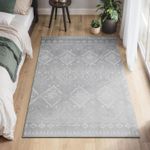 Casa si Gradina - Gradinarit si plante - Plante si ghivece - Ghivece si suporturi - Covor decorativ antiderapant, stil boho, lavabil la masina, 120Ã—170 cm, gri - Infinity.ro