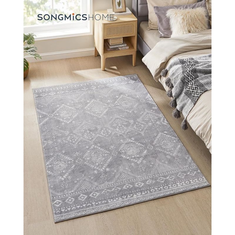 Casa si Gradina - Gradinarit si plante - Plante si ghivece - Ghivece si suporturi - Covor decorativ antiderapant, stil boho, lavabil la masina, 120Ã—170 cm, gri - Infinity.ro