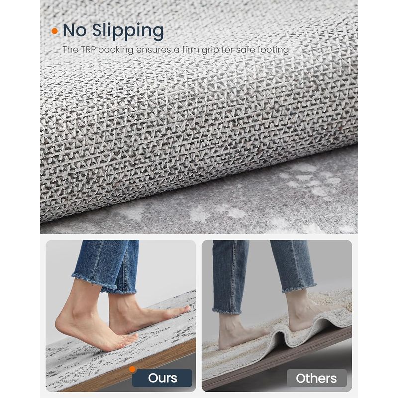 Casa si Gradina - Gradinarit si plante - Plante si ghivece - Ghivece si suporturi - Covor decorativ antiderapant, stil boho, lavabil la masina, 120Ã—170 cm, gri - Infinity.ro