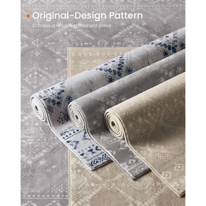 Casa si Gradina - Gradinarit si plante - Plante si ghivece - Ghivece si suporturi - Covor decorativ antiderapant, stil boho, lavabil la masina, 120Ã—170 cm, gri - Infinity.ro