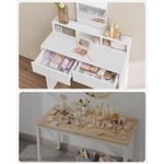 Casa si Gradina - Mobilier - Comode si corpuri - Masute de toaleta - Masa de toaleta cu oglinda, cu 2 sertare si 3 compartimente deschise, 40x80x140cm, stil modern, alb - Infinity.ro