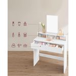 Casa si Gradina - Mobilier - Comode si corpuri - Masute de toaleta - Masa de toaleta cu oglinda, cu 2 sertare si 3 compartimente deschise, 40x80x140cm, stil modern, alb - Infinity.ro