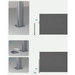 Casa si Gradina - Gradinarit si plante - Sere si solarii - Paravan lateral pentru intimitate, extensibil, sistem fixare inclus, 160x400cm, gri - Infinity.ro