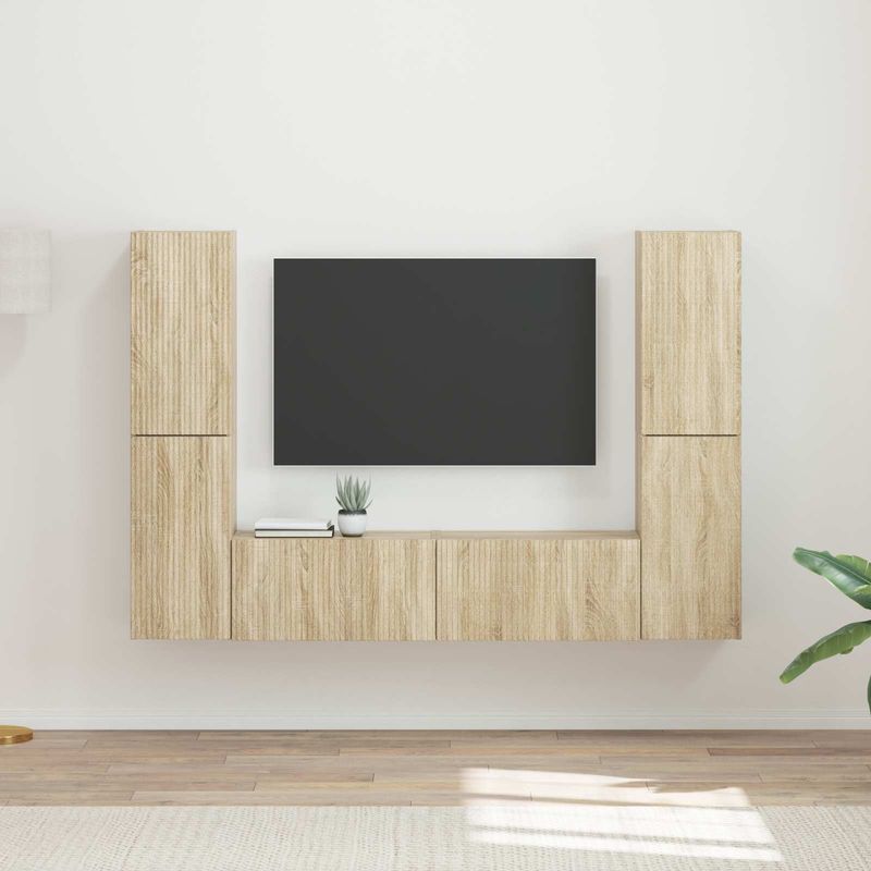 Casa si Gradina - Mobilier - Seturi de mobilier - Seturi living - Set de mobilier 3 pcs Stejar Sonoma - Infinity.ro