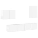 Casa si Gradina - Mobilier - Seturi de mobilier - Seturi living - Set de mobilier 4 pcs, Alb lucios - Infinity.ro