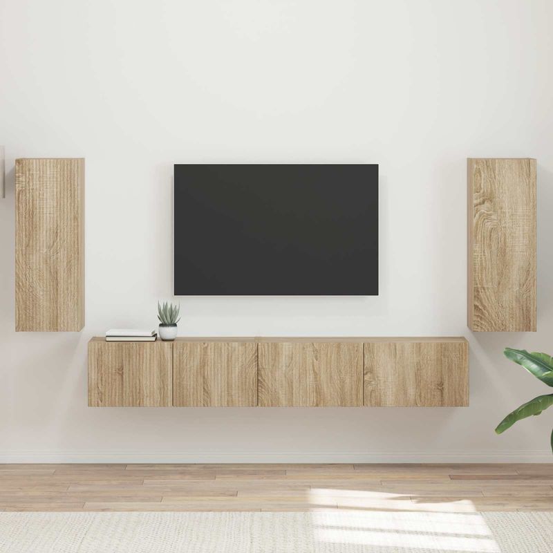 Casa si Gradina - Mobilier - Seturi de mobilier - Seturi living - Set de mobilier 3 pcs Stejar Sonoma - Infinity.ro