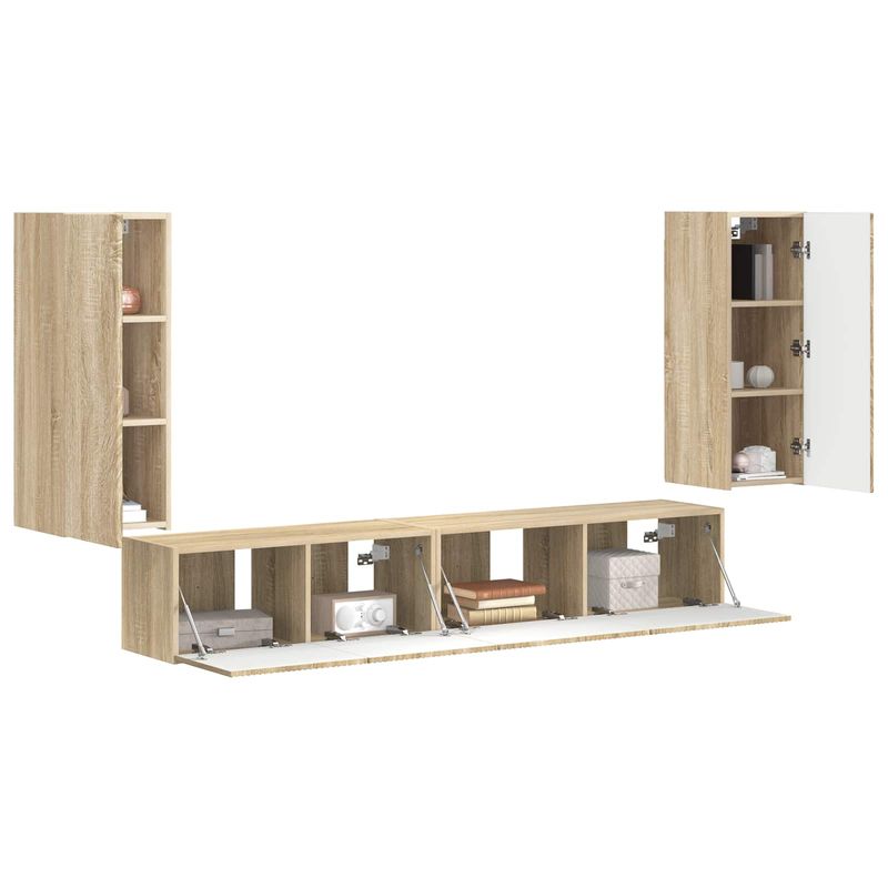 Casa si Gradina - Mobilier - Seturi de mobilier - Seturi living - Set de mobilier 3 pcs Stejar Sonoma - Infinity.ro