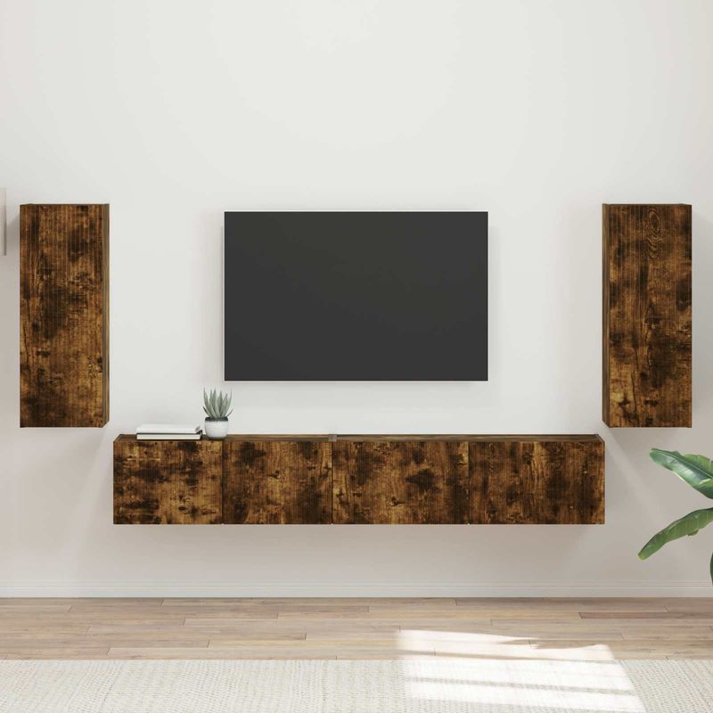 Casa si Gradina - Mobilier - Seturi de mobilier - Seturi living - Set de mobilier 3 pcs Stejar fumuriu - Infinity.ro