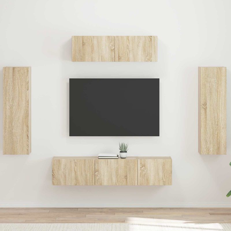 Casa si Gradina - Mobilier - Seturi de mobilier - Seturi living - Set de mobilier 3 pcs Stejar Sonoma - Infinity.ro