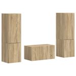 Casa si Gradina - Mobilier - Seturi de mobilier - Seturi living - Set de mobilier 3 pcs Stejar Sonoma - Infinity.ro