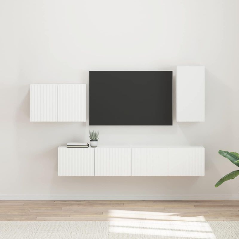 Casa si Gradina - Mobilier - Seturi de mobilier - Seturi living - Set de mobilier 4 pcs, Alb - Infinity.ro